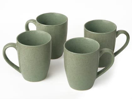 Handcrafted Ceramic Coffee Mugs and Tea Cups – Pack of 4, 300ml Microwave-Safe Stoneware, Elegant and Durable Design for Home or Office Sage Green