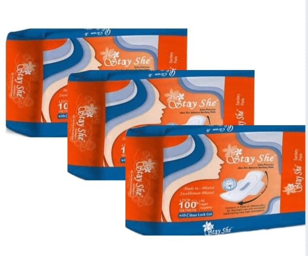 Stay She Sanitary Pads with Wings  (Pack of 3)