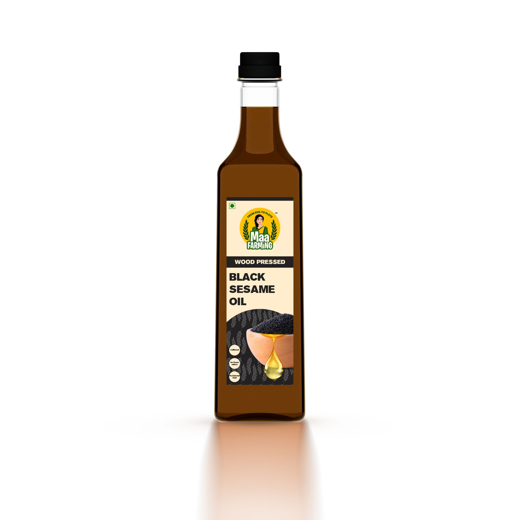 Maa Farming Wood-Pressed Black Sesame Oil - 1L