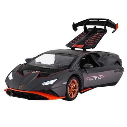 KTRS ENTERPRISE 1:24 Alloy Metal Pull Back Die-cast Car Model Pull Back car Super Openable Doors Sound and Light Doors & Light Music Boys Toys for Kids (Lamborghini Rambo STO)