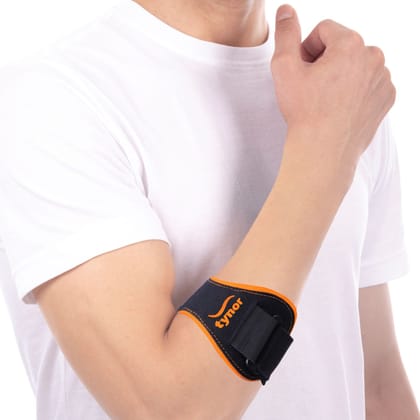 Tynor Tennis/Golfer'S Elbow Support Pro, Black &  Orange, Universal, 1 Unit