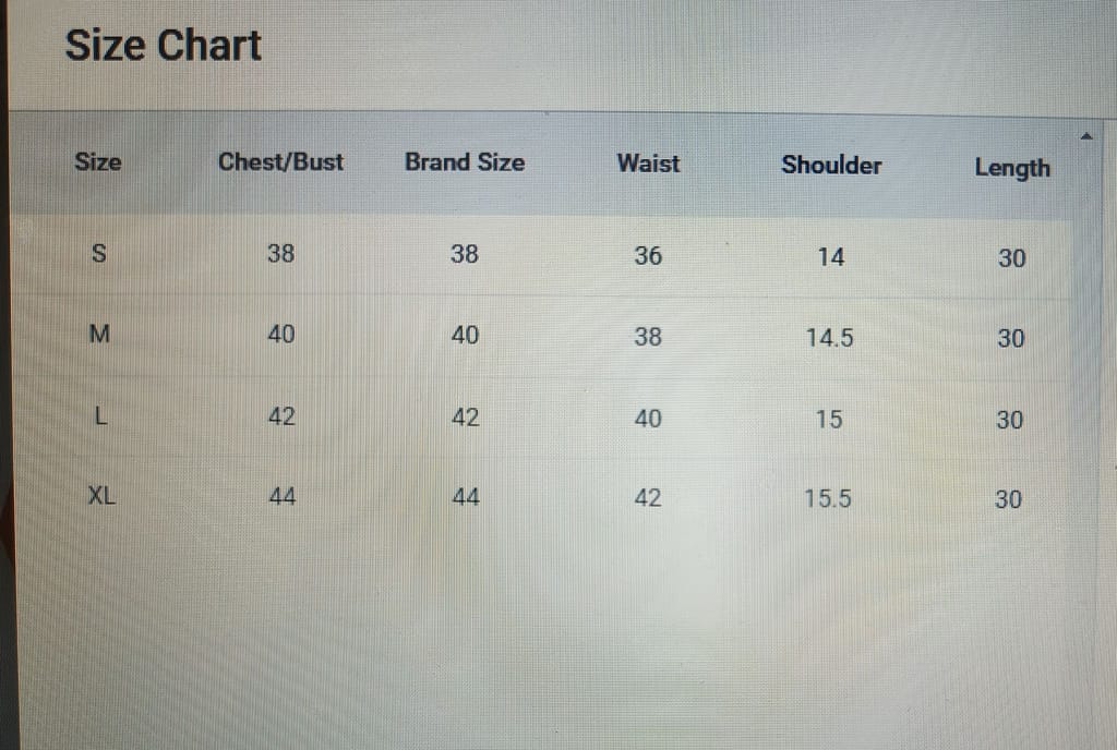 Size Guide