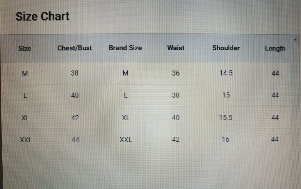 Size Guide