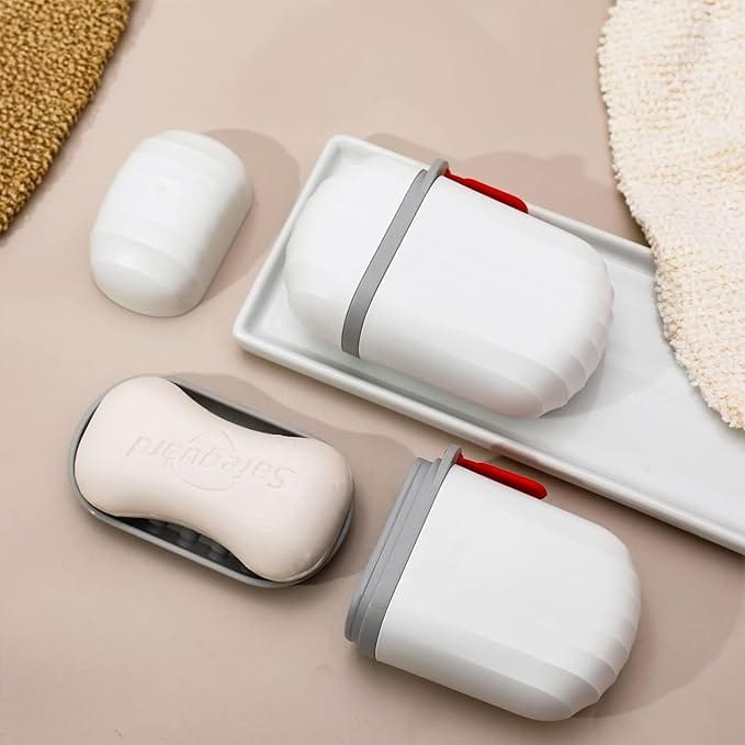  The image shows a soap case. The title of the product could be "Travel Soap Case".