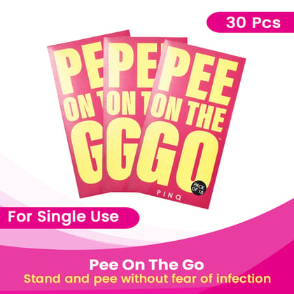 Pinq Pee-on-the-Go-Combos - Bio Degradable, Portable, Leak Proof, Eco Friendly Disposable Urination Funnels, Public Toilets, Travel, Camping, Hiking and Outdoor Activities pack of 30