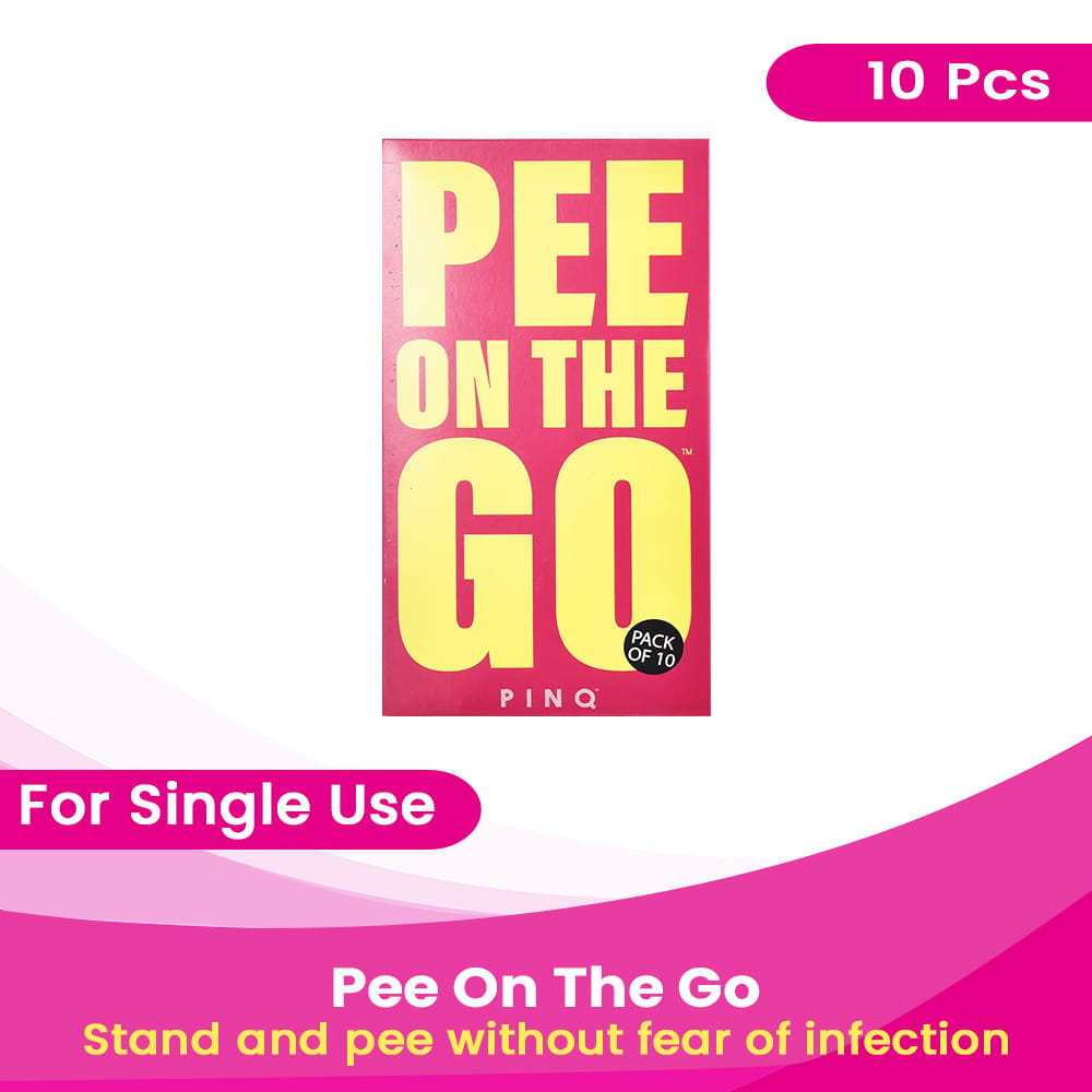 Pinq Pee-on-the-Go-Combos - Bio Degradable, Portable, Leak Proof, Eco Friendly Disposable Urination Funnels, Public Toilets, Travel, Camping, Hiking and Outdoor Activities pack of 10