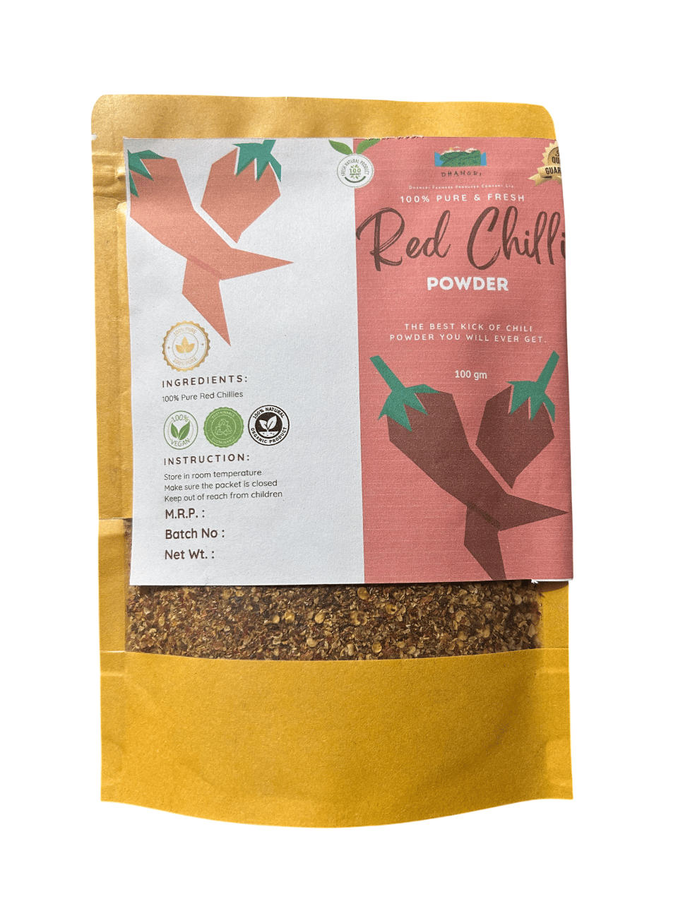  "100% Pure & Fresh Red Chilli Powder - 100gm"