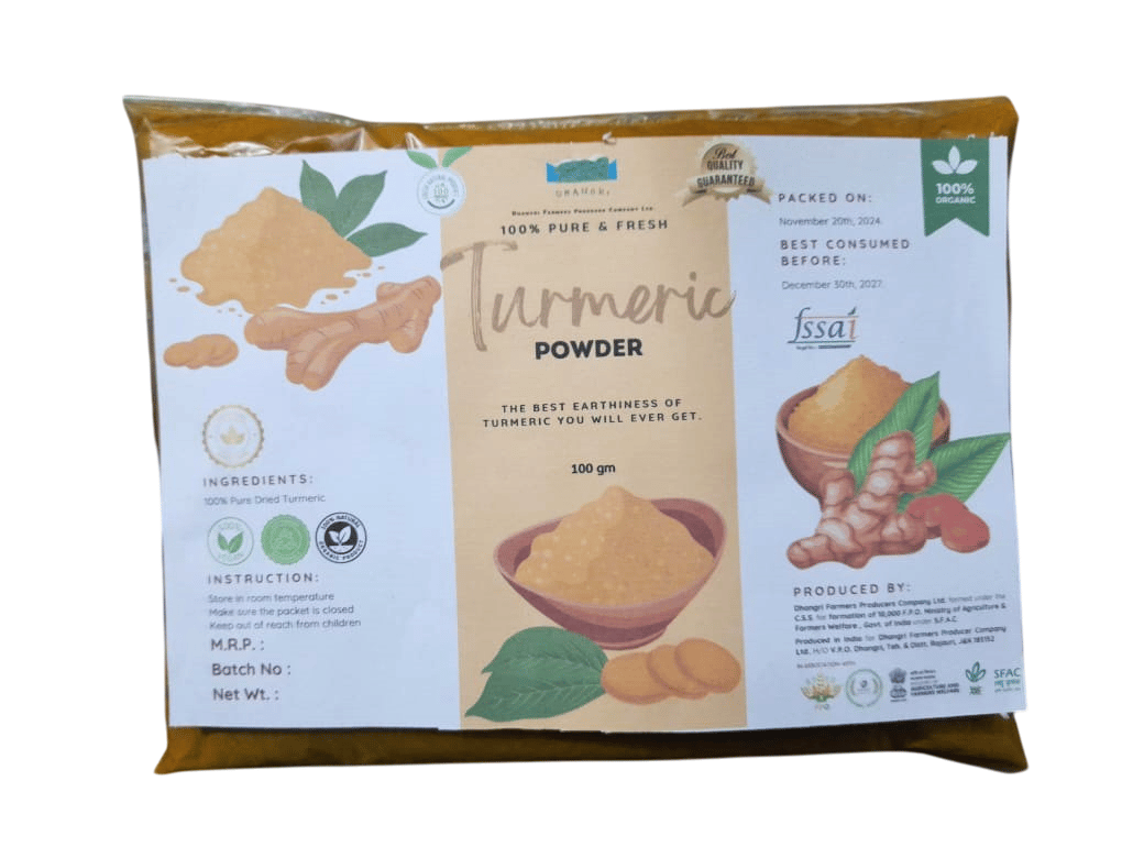  Organic Turmeric Powder - 100% Pure & Fresh - 100gm