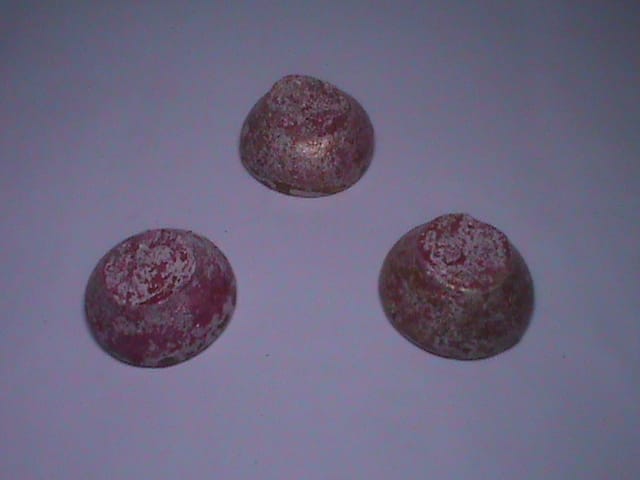 Set of 3 Vintage Glass Knobs