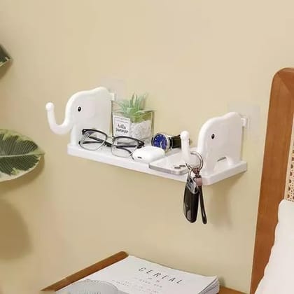  Elephant Wall-Mounted Storage Shelf with Hooks