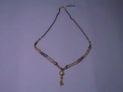 Gold Mangalsutra with Black Beads