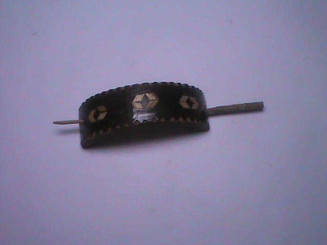 Black Hair Stick with Diamond Shape Inlay