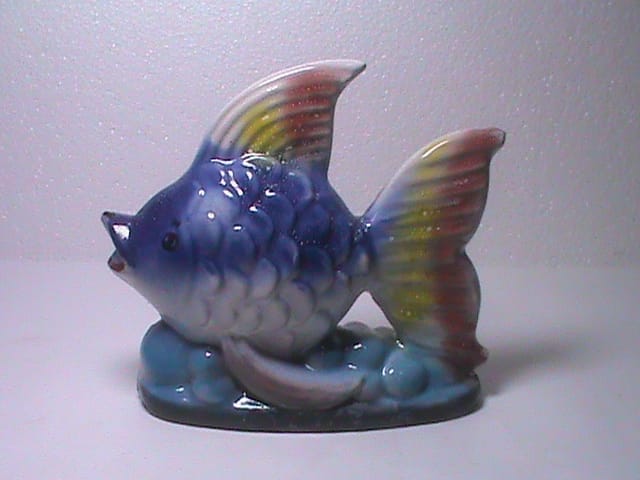 Peengan Vintage Hand Painted Ceramic Fish Figurine