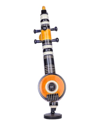 Wooden Veena Home Decor Showpiece