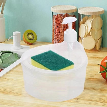 2-in-1 Soap Dispenser and Sponge Holder for Kitchen Sink