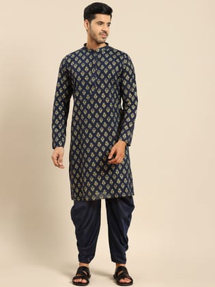 Amodh by Kisah Men's Navy Kurta Set