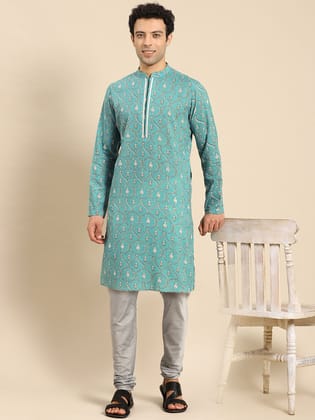 Amodh by Kisah Men's Green Kurta Set