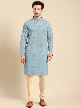 Amodh by Kisah Men's Blue Kurta Set