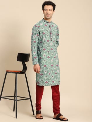 Amodh by Kisah Men's Teal Kurta Set