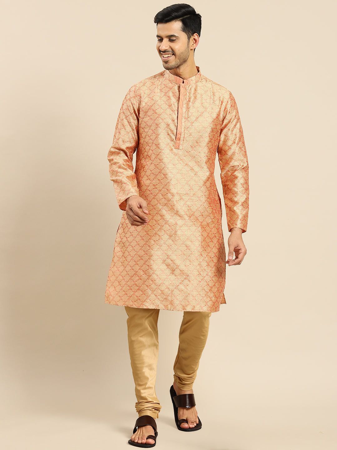 Amodh by Kisah Men's Peach Kurta Set