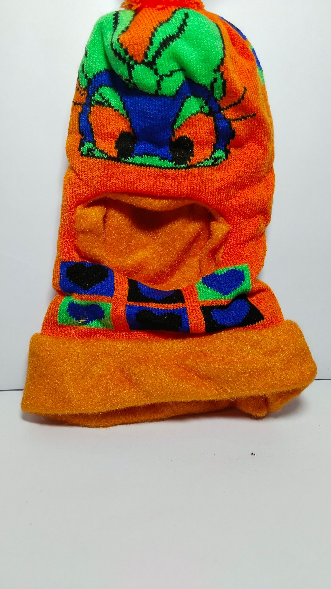  Kids Winter Warm Knitted Hat with Fleece Lining and Dinosaur Pattern