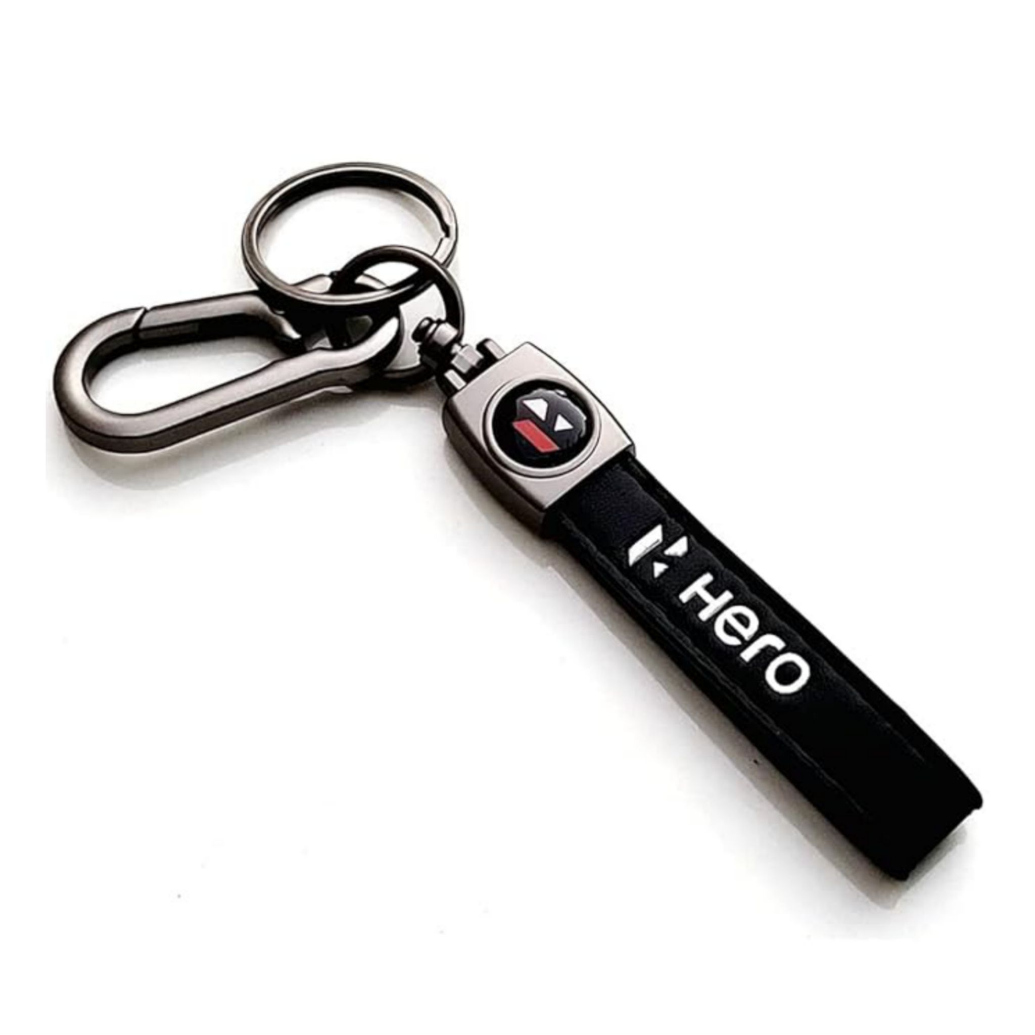 Hero High Quality Leather Keychain for Bike and Scooty (Pack of 1) Black