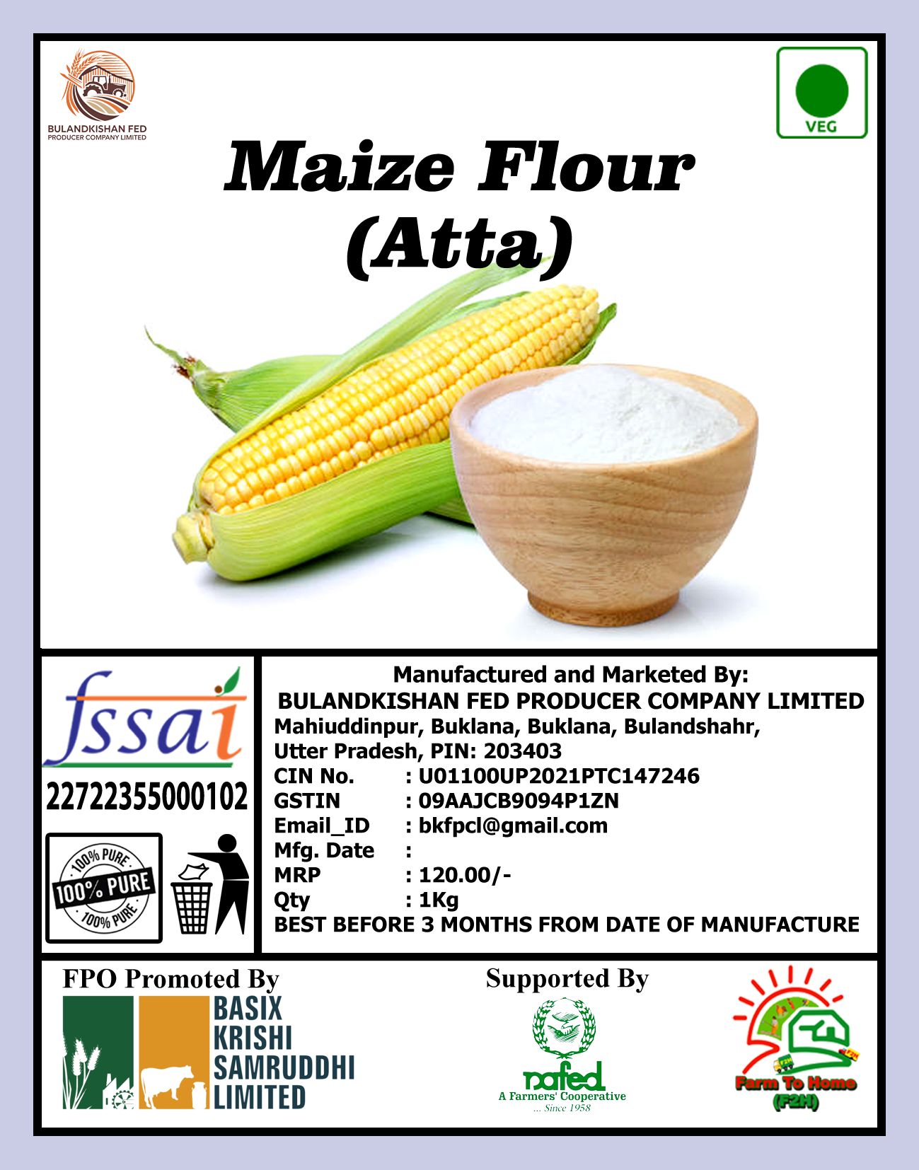 Maize Flour (Atta), 1 Kg