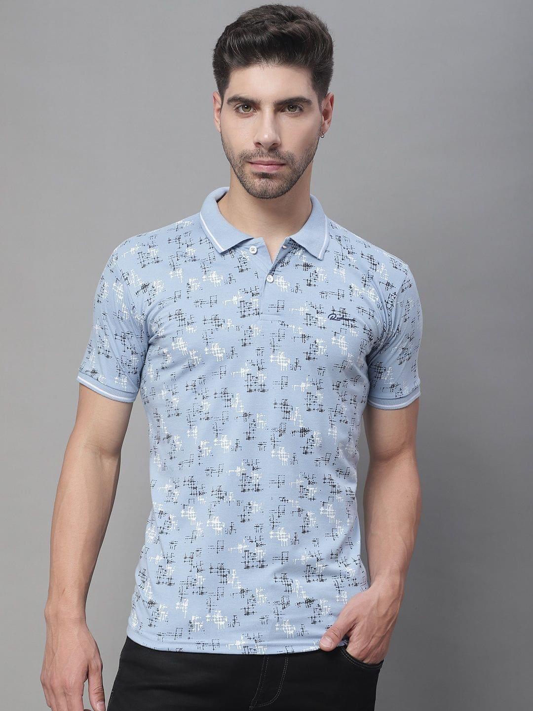 Rodamo Abstract Printed Polo Collar Slim Fit T-shirt