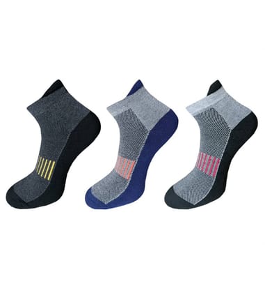 3_Pair Set Unisex Casual Cotton Printed Ankle Length Socks (Multicolor) PID54078