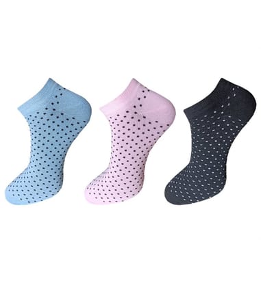 3_Pair Set Unisex Casual Cotton Printed Ankle Length Socks (Multicolor) PID54100