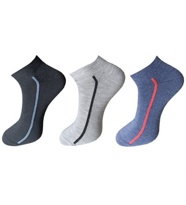 3_Pair Set Unisex Casual Cotton Solid Ankle Length Socks (Multicolor) PID54130