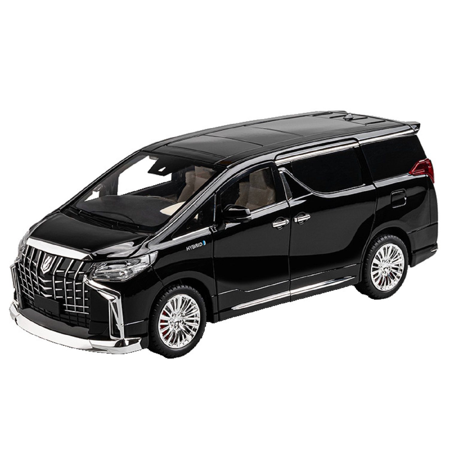 KTRS Enterprise 1:18 Toyota Alpha Mpv Die Cast Car Model Toy for Kids Pull Back Simulation Alloy Car with Sound/Light