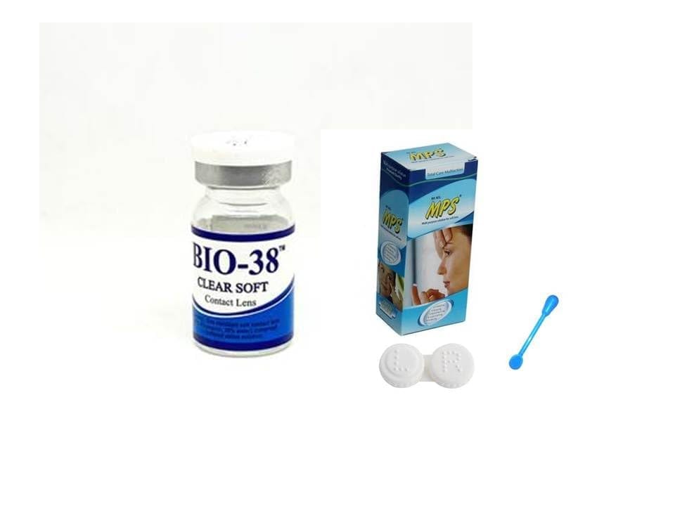 MD Bio 38 Clear Soft Lens, Yearly Power Contact Lens(Pack of 1 Lens with Solution Kit) (-10.00)