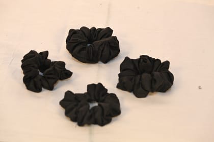  Black Basic Scrunchies 4-Pack