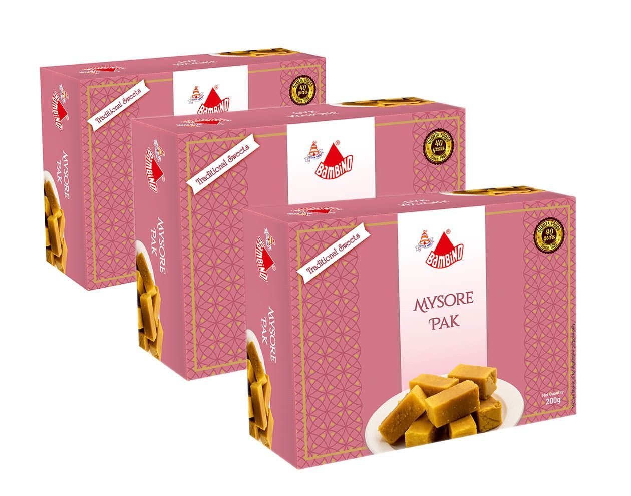 Bambino Mysore Pak  Each 200 Gms X Pack of 3