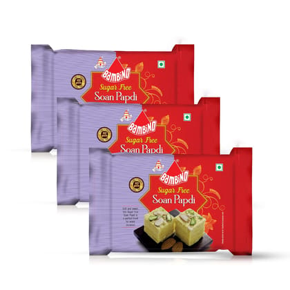 Bambino Soan Papdi Sugar Free 200 Gms X Pack of 3 (600 Gms)