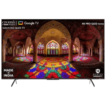 Croma 55 inch QLED 4K Ultra HD Google TV with Dolby Vision & Dolby Atmos (2024 model)