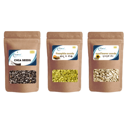  Shuddh Pack Premium Chia Seeds, Pumpkin Seeds and Sunflower Seeds Combo