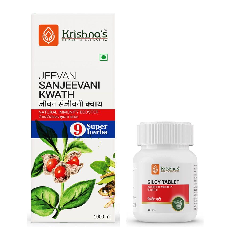 Jeevan Sanjeevani Kwath 1000 ml  & Giloy Vati 40 Tabs.