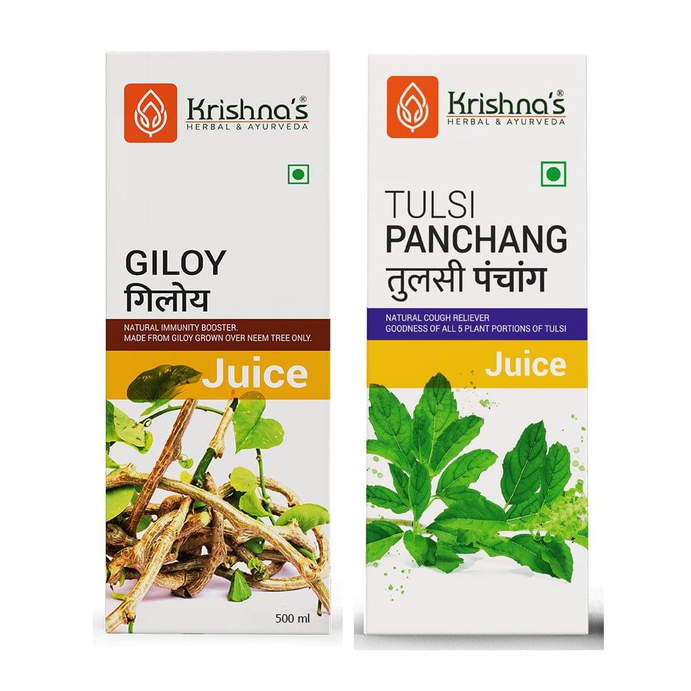 Immunity Combo - Giloy Juice 500 ml | Tulsi Panchang Juice 500 ml