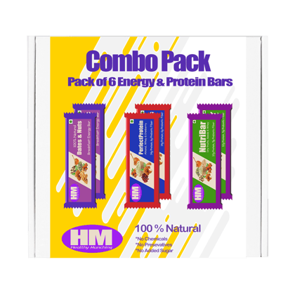 Healthy Munching Energy & Nutrition Bars Combo Pack of 6