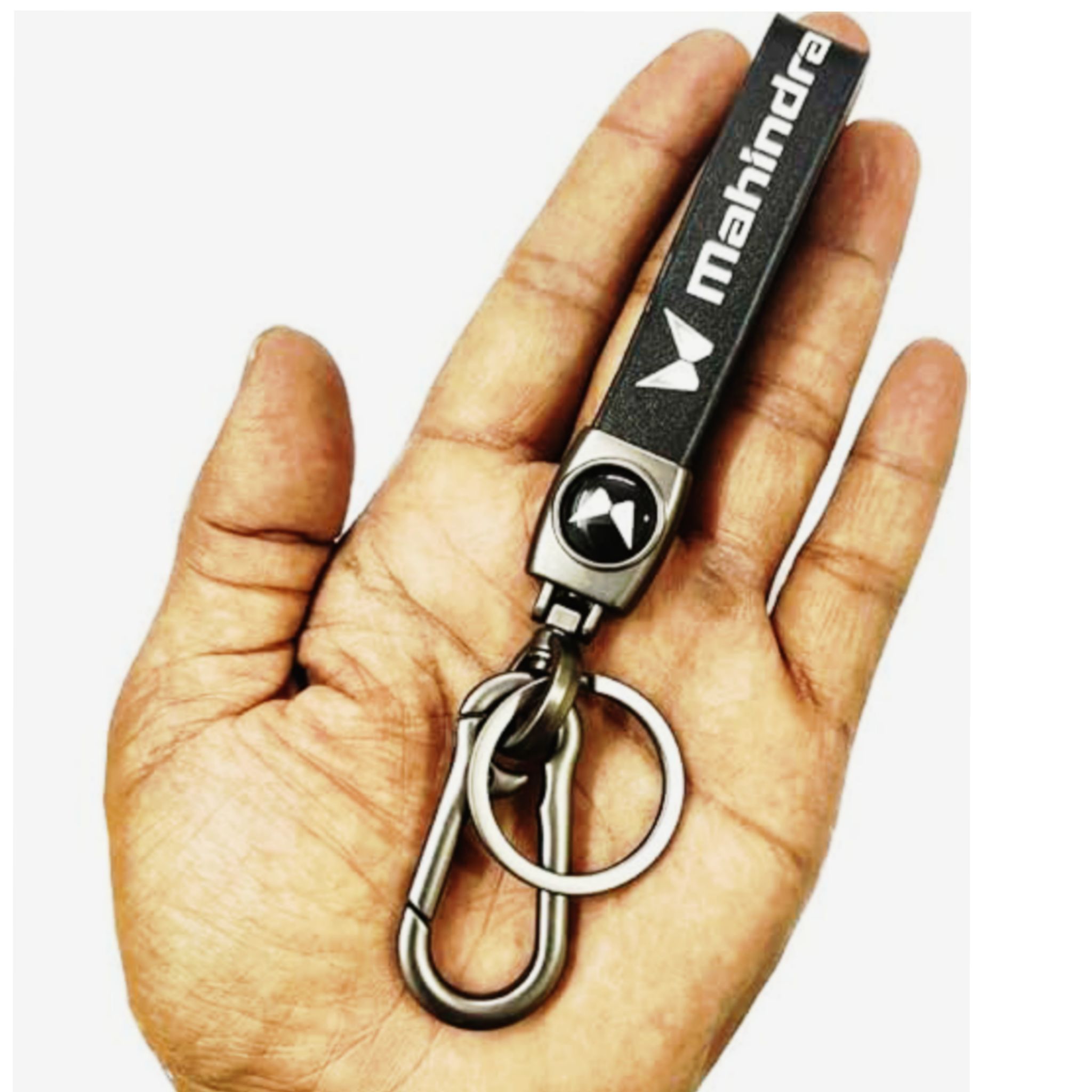 Mahindra Leather Keychain for Bike (1 Black)