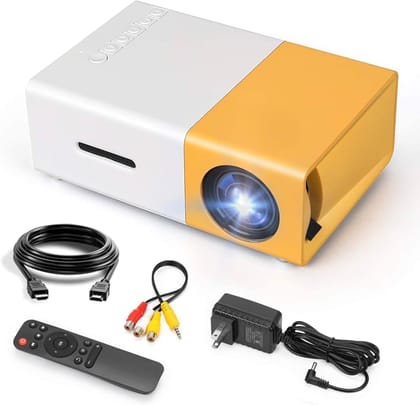  Mini Projector, Portable Movie Projector with 1080P Supported and 200'' Display, Small Video Projector for Outdoor,Camping,Party,Compatible with TV Stick,Laptop,PS4,HDMI,VGA,USB,SD