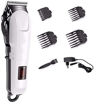 Powerful Professional Hair Clippers for Men - Cordless Hair Trimmer for Barbers - Electric Hair Cutting Kit with 4 Guide Combs, Cleaning Brush, and Charging Stand