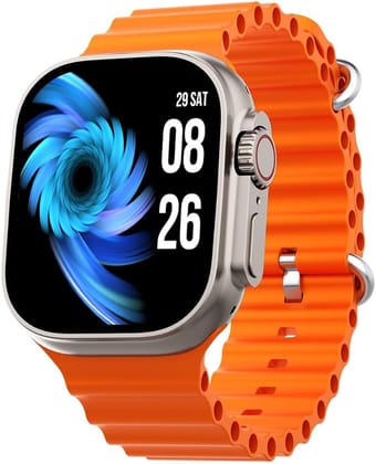 T800 Ultra Smart Watch with Beautiful Strap, Bluetooth Calling Smart Watch, 1.99" Touch Display with Fitness & Outdoor, Health & Medical Tracker, 8 Unique UI Interactions (Orange)