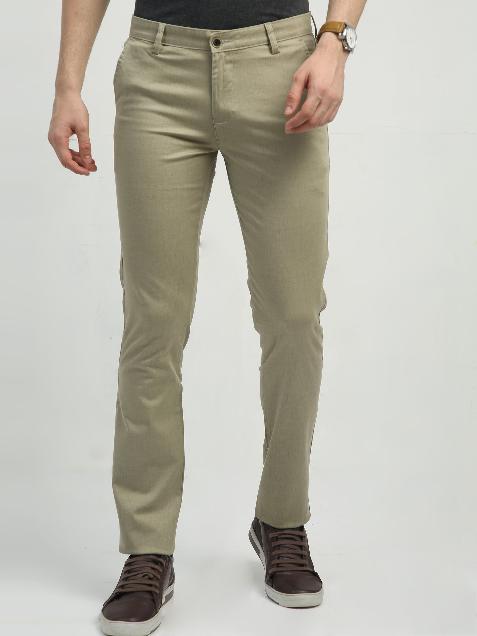 Classic Polo Men's   Chiseled Fit Cotton Trousers | TBO2-30 A-KHA-CF-LY