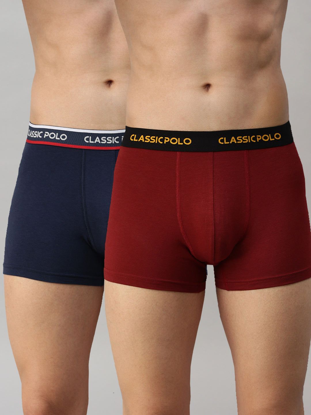 Classic Polo Men's Modal Solid Trunks | Glance - Blue & Red (Pack of 2)