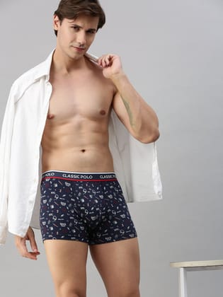 Classic Polo Men's Modal Printed Trunk | Glance - Blue