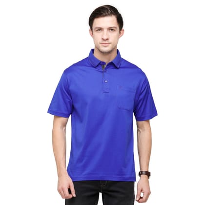 Classic Polo Men's Solid Polo Neck Authentic Fit 100% Cotton T-Shirt | Sedos - Snorkel Blue