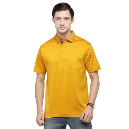 Classic Polo Men's Solid Polo Neck Authentic Fit 100% Cotton T-Shirt | Sedos - Golden Yellow